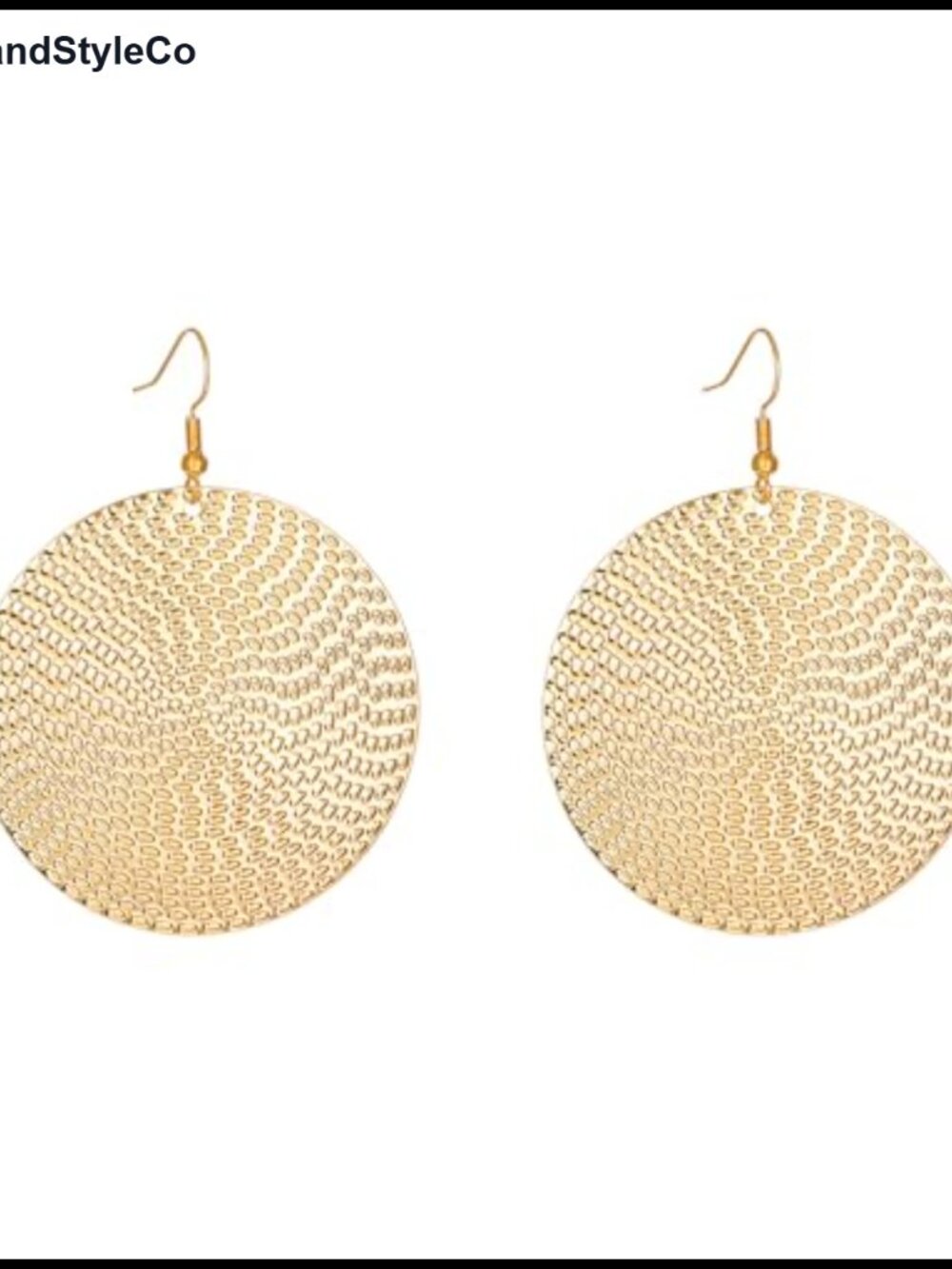 Large Geometric Hammered Disc Dangle Earrings for Women Statement Jewelry